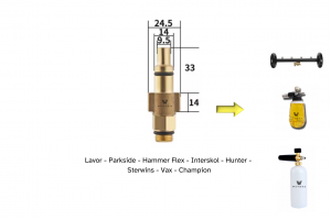 Wevora Μεταλλικός Αντάπτορας Lavor - Parkside - Hunter Για Αφροποιήτες