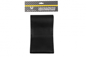 Wevora Δερμάτινο Ραφτό Κάλυμμα Τιμονιού 37-38cm - Μαύρο με Λεία Επιφάνεια