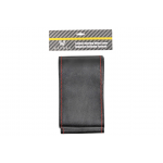 Wevora Δερμάτινο Ραφτό Κάλυμμα Τιμονιού 37-38cm - Μαύρο-Κόκκινο με Λεία Επιφάνεια
