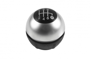 Leather Luxe Με Πόμολο-Λεβιέ 6 Ταχυτήτων Για Fiat 500 500C 2007-2018 Ασημί