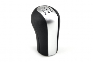 Leather Luxe Δερμάτινο Πόμολο 5 Ταχυτητων Ασημί Για Toyota Aygo -Corolla -Rav4 -Avensis -Yaris 1999-2010