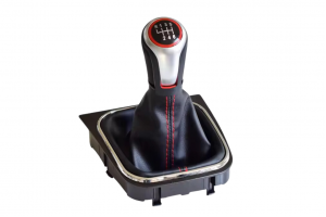 Leather Luxe Δερμάτινη Φούσκα Με Πόμολο Αλουμινίου 6 Ταχυτήτων Για Volkswagen Golf 5 6 - Jetta