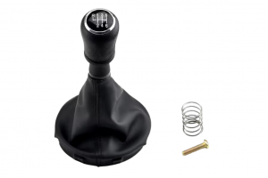 Leather Luxe Δερμάτινη Φούσκα Με Πόμολο 6 Ταχυτήτων Μαύρο Για Volkswagen Transporter Multivan Caravelle