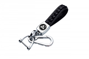 Δερμάτινο Premium Μπρελόκ Κλειδιών Με Μεταλλικό Κρίκο Ασφαλείας Για Mitsubishi