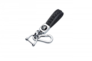 Δερμάτινο Premium Μπρελόκ Κλειδιών Με Μεταλλικό Κρίκο Ασφαλείας Για Peugeot