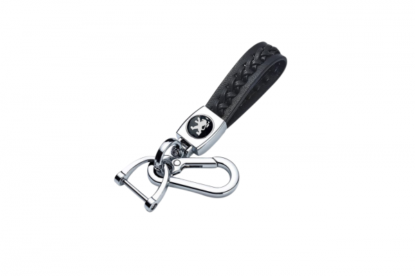 Δερμάτινο Premium Μπρελόκ Κλειδιών Με Μεταλλικό Κρίκο Ασφαλείας Για Peugeot