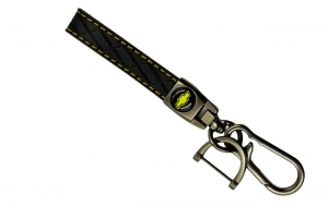 Μπρελόκ Κλειδιών Δερμάτινο με Κίτρινες Ραφές & Μεταλλικό Κούμπωμα Για Chevrolet