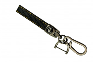 Μπρελόκ Κλειδιών Δερμάτινο με Κίτρινες Ραφές & Μεταλλικό Κούμπωμα Για Mini Cooper