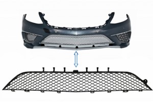 Κεντρική Κάτω Μάσκα Μπροστινού Προφυλακτήρα Κατάλληλη Για Mercedes S-Class W222 (2013-2017) S63 Design Piano Black
