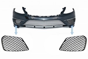 Πλαϊνές Γρίλιες Μπροστινού Προφυλακτήρα Κατάλληλες Για Mercedes S-Class W222 (2013-2017) S63 Design Piano Black