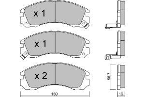 Aisin Σετ τακάκια, Δισκόφρενα - BPMI-1902