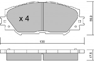 Aisin Σετ τακάκια, Δισκόφρενα - BPTO-1007
