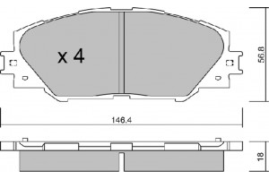 Aisin Σετ τακάκια, Δισκόφρενα - BPTO-1011