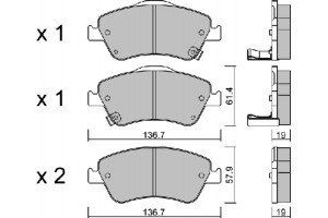 Aisin Σετ τακάκια, Δισκόφρενα - BPTO-1015