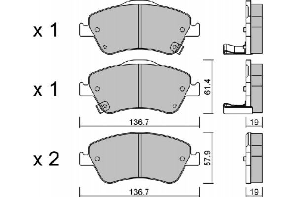 Aisin Σετ τακάκια, Δισκόφρενα - BPTO-1015 Aisin Σετ τακάκια, Δισκόφρενα - BPTO-1015