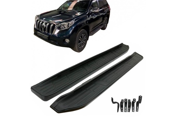 Πλαινά Σκαλοπάτια Για Toyota Land Cruiser Prado FJ150 2010+ Μαύρα 2 Τεμάχια