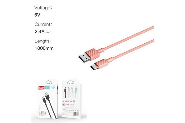 Xo NB156 Usb Cable For type-c Pink