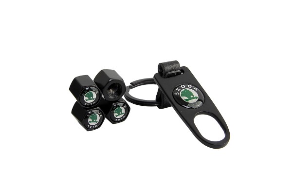 Καπάκια Βαλβίδων Αυτοκινήτου Με Μπρελόκ Skoda Μαύρο 5 Τεμάχια Καπάκια Βαλβίδων Αυτοκινήτου Με Μπρελόκ Skoda Μαύρο 5 Τεμάχια