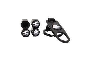 Καπάκια Βαλβίδων Αυτοκινήτου Με Μπρελόκ Suzuki Μαύρο 5 Τεμάχια