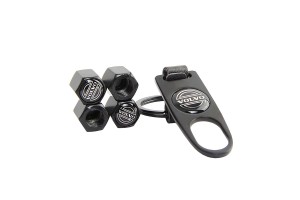 Καπάκια Βαλβίδων Αυτοκινήτου Με Μπρελόκ Volvo Μαύρο 5 Τεμάχια