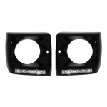 Μαύρα Καλύμματα Προβολέων Με Φώτα Ημέρας Led Drl Χρωμίου Κατάλληλα Για Mercedes G-Class W463 (1989-και μετά) G65 Design Black Μαύρα Καλύμματα Προβολέων Με Φώτα Ημέρας Led Drl Χρωμίου Κατάλληλα Για Mercedes G-Class W463 (1989-και μετά) G65 Design Black