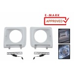 Καλύμματα Προβολέων Με Φώτα Ημέρας Led Drl Κατάλληλα Για Mercedes G-Class W463 (2002-2018) G65 Design Chrome