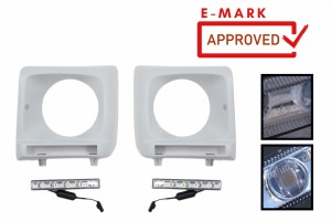 Καλύμματα Προβολέων Με Φώτα Ημέρας Led Drl Κατάλληλα Για Mercedes G-Class W463 (2002-2018) G65 Design Chrome