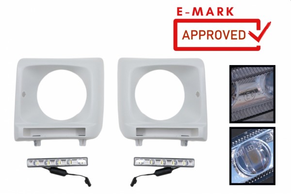 Καλύμματα Προβολέων Με Φώτα Ημέρας Led Drl Κατάλληλα Για Mercedes G-Class W463 (2002-2018) G65 Design Chrome