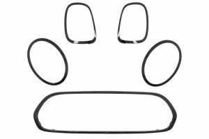 Σετ Διακοσμητικών Στοιχείων προβολέων, μάσκας, Καλύμματα Πίσω Φώτων Κατάλληλα Για Mini Iii F55/F56 Hatchback F57 Cabrio (2014-και μετά) Piano Black