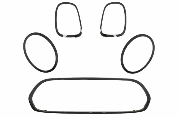 Σετ Διακοσμητικών Στοιχείων προβολέων, μάσκας, Καλύμματα Πίσω Φώτων Κατάλληλα Για Mini Iii F55/F56 Hatchback F57 Cabrio (2014-και μετά) Piano Black