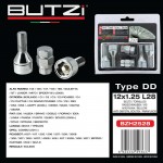 Αντικλεπτικά Μπουλόνια Ασφαλείας Butzi Premium Kit 6 Pcs Με Μοναδικό Κλειδί-Εργαλείο Type-DD M12x1.25 L28 T17