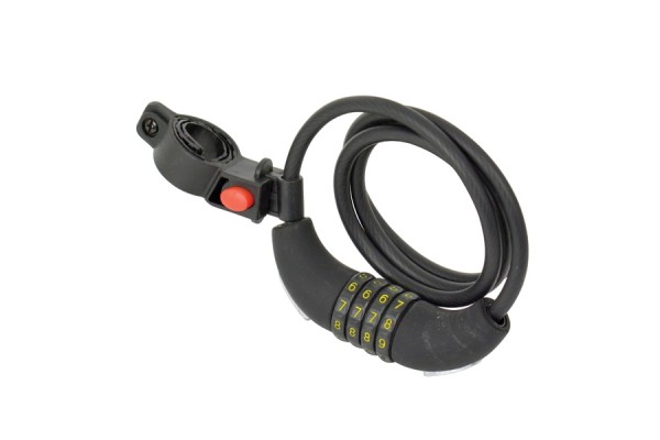 Dresco Cable Locker 4 Digit Combination Κλειδαριά Ποδηλάτου Κουλούρα με Συνδυασμό Μαύρη
