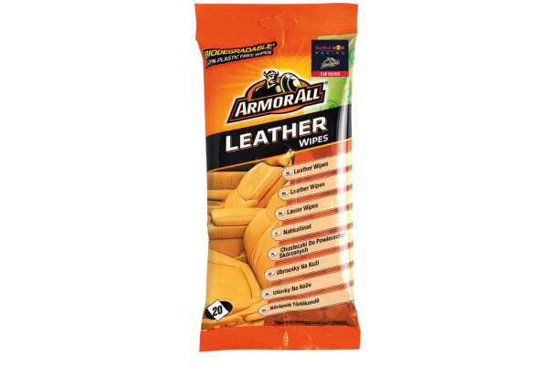 Armor All Leather Cleaning Wipes – Μαντηλάκια Καθαρισμού Δερμάτινων Επιφανειών 20τμχ – 390150100