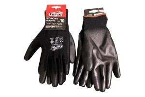 Γάντια Εργασίας Πολυεστέρα -/ Pu No10 - Xlarge Μαύρα 2 Τεμάχια