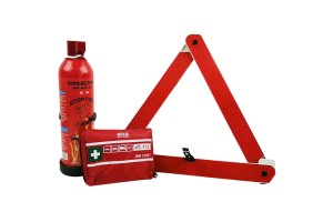 Σετ Ασφαλείας Αυτοκινήτου / Σετ Κτεο Premium Σε Θήκη Με Φερμουάρ Τρίγωνο, Φαρμακείο, Πυροσβεστήρας 4 Τεμάχια