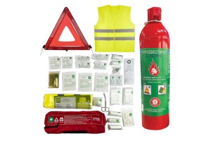 Σετ Ασφαλείας Αυτοκινήτου / Σετ Κτεο Advanced Τρίγωνο, Φαρμακείο, Πυροσβεστήρας 1L, Γιλέκο Κίτρινο