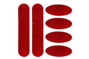 Αυτοκόλλητα Αντανακλαστικά Κιτ 3M 12x12cm Κόκκινα 6Τμχ