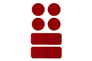 Αυτοκόλλητα Αντανακλαστικά Κιτ 3M 7x12cm Κόκκινα 6Τμχ