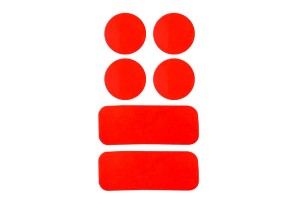 Αυτοκόλλητα Αντανακλαστικά Κιτ 3M Κόκκινο Φθορίζων 7x12cm 6Τμχ