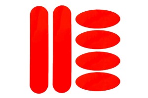 Αυτοκόλλητα Αντανακλαστικά Κιτ 3M Κόκκινο Φθορίζων 12x12cm 6Τμχ