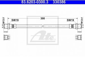 Ate Ελαστικός Σωλήνας Φρένων - 83.6203-0300.3