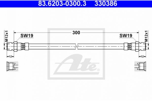 Ate Ελαστικός Σωλήνας Φρένων - 83.6203-0300.3