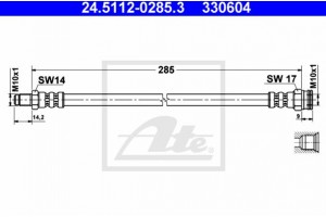 Ate Ελαστικός Σωλήνας Φρένων - 24.5112-0285.3