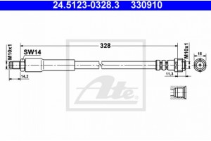 Ate Ελαστικός Σωλήνας Φρένων - 24.5123-0328.3
