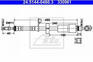 Ate Ελαστικός Σωλήνας Φρένων - 24.5144-0480.3