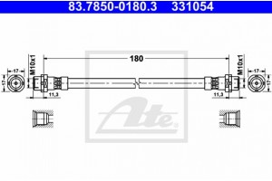 Ate Ελαστικός Σωλήνας Φρένων - 83.7850-0180.3