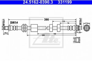 Ate Ελαστικός Σωλήνας Φρένων - 24.5162-0390.3