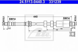 Ate Ελαστικός Σωλήνας Φρένων - 24.5113-0440.3