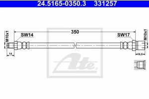 Ate Ελαστικός Σωλήνας Φρένων - 24.5165-0350.3