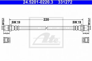 Ate Ελαστικός Σωλήνας Φρένων - 24.5201-0220.3